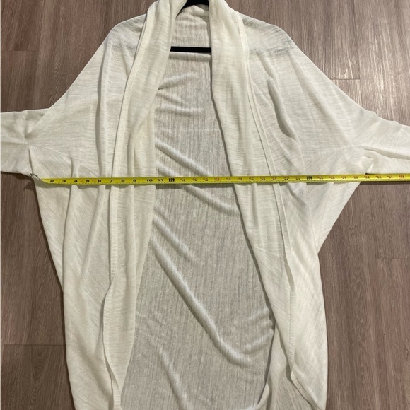 Theory Women's Knit Cardigan Sweater Small White Cocoon Longline Lagenlook - Picture 11 of 14